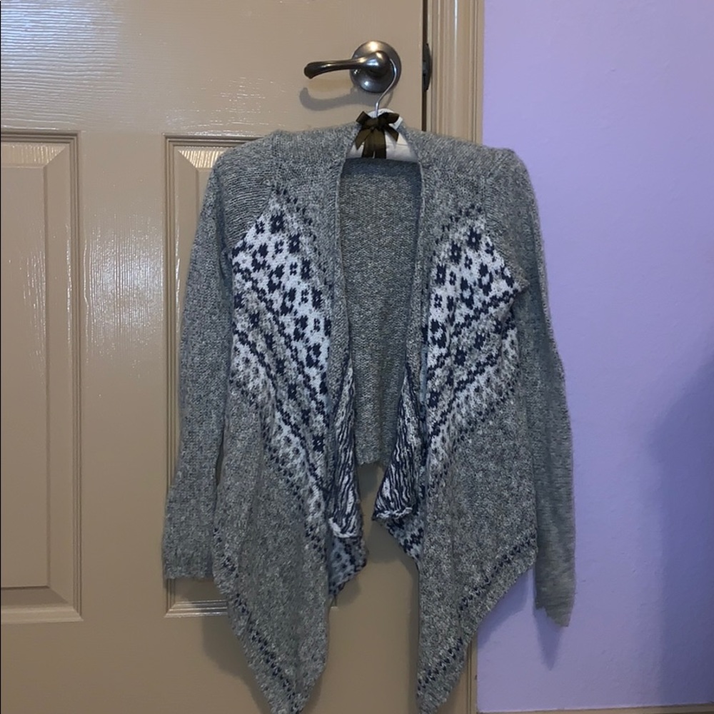Gray knit cardigan